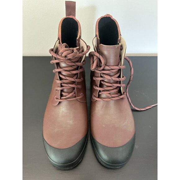 Madewell Lace-Up Lugsole Rain Boot, Size 8 - Picture 3 of 5